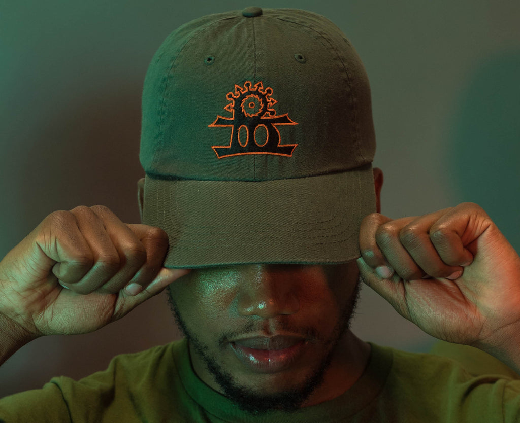 BHarmony Logo Dad Cap Military Green, Black and Orange