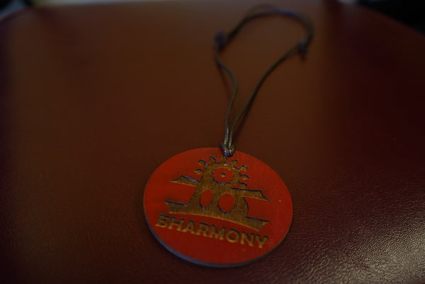 Wooden Medallion BHarmony Logo (Red)