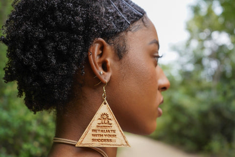 Retaliate With Your Success!!! (Wooden Earrings)