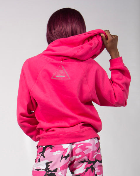 Retaliate With Your Success!!! - Hoodie Basic Strings (Pink And Grey) (Godesses)